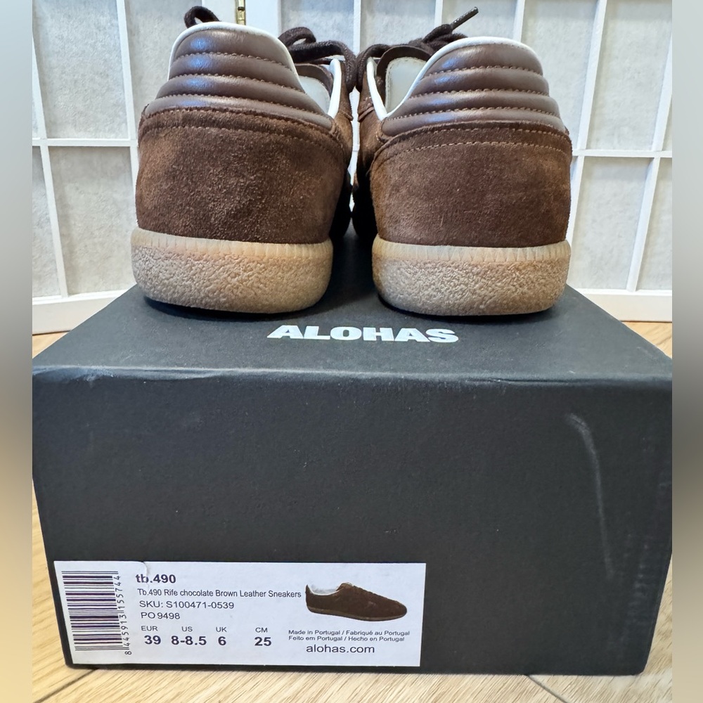 Alohas Rife Chocolate Brown Suede Leather Sneakers - Picture 6 of 6